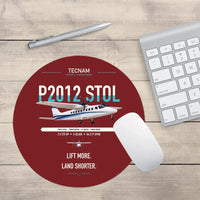 Thumbnail for Tecnam P2012 STOL design on dark red round mouse pad