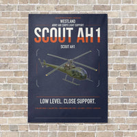 Thumbnail for Westland Scout AH1 vertical canvas print - no frame - navy blue background