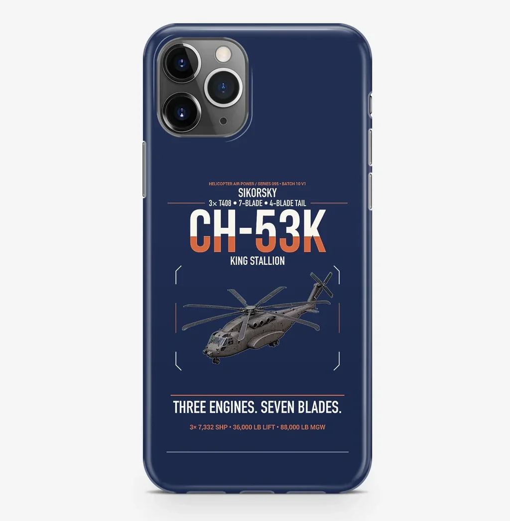 Sikorsky CH-53K King Stallion design on navy blue magsafe iphone case, for iPhone Pro Max