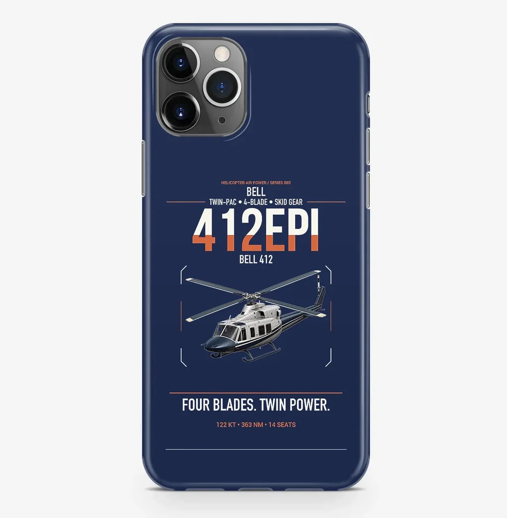 Bell 412EPI design on navy blue magsafe iphone case, for iPhone Pro Max