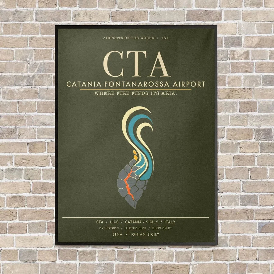 Catania-Fontanarossa Airport CTA - Canvas Framed - Green Army