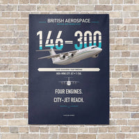Thumbnail for BAe 146-300 vertical canvas print - no frame - navy blue background