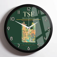 Thumbnail for Treviso Airport (TSF) design on dark green framed wall clock