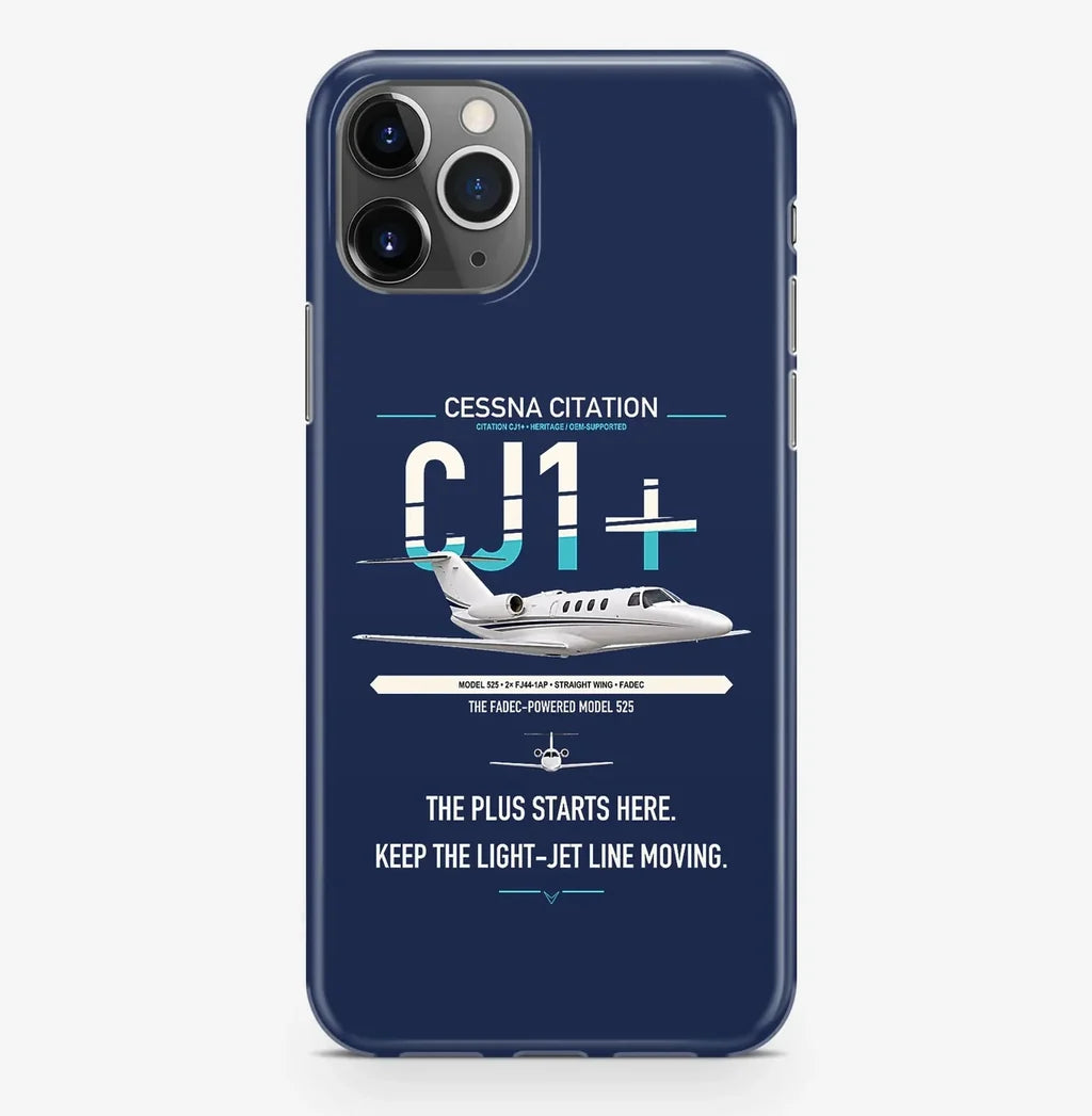 Cessna Citation CJ1+ design on navy blue magsafe iphone case, for iPhone Pro Max