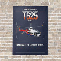 Thumbnail for Turkish Aerospace T625 Gökbey vertical canvas print - no frame - navy blue background