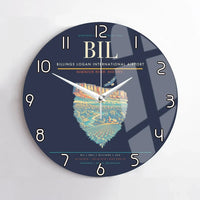 Thumbnail for Billings Logan International Airport BIL Wall-Clock No-Frame - Navy Blue