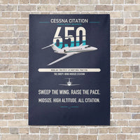 Thumbnail for Cessna Citation 650 - Citation III vertical canvas print - no frame - navy blue background