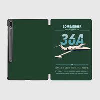 Thumbnail for Bombardier Learjet 36A design on dark green samsung tablet tablet case