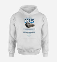 Thumbnail for BR725 design on white hoodie single side