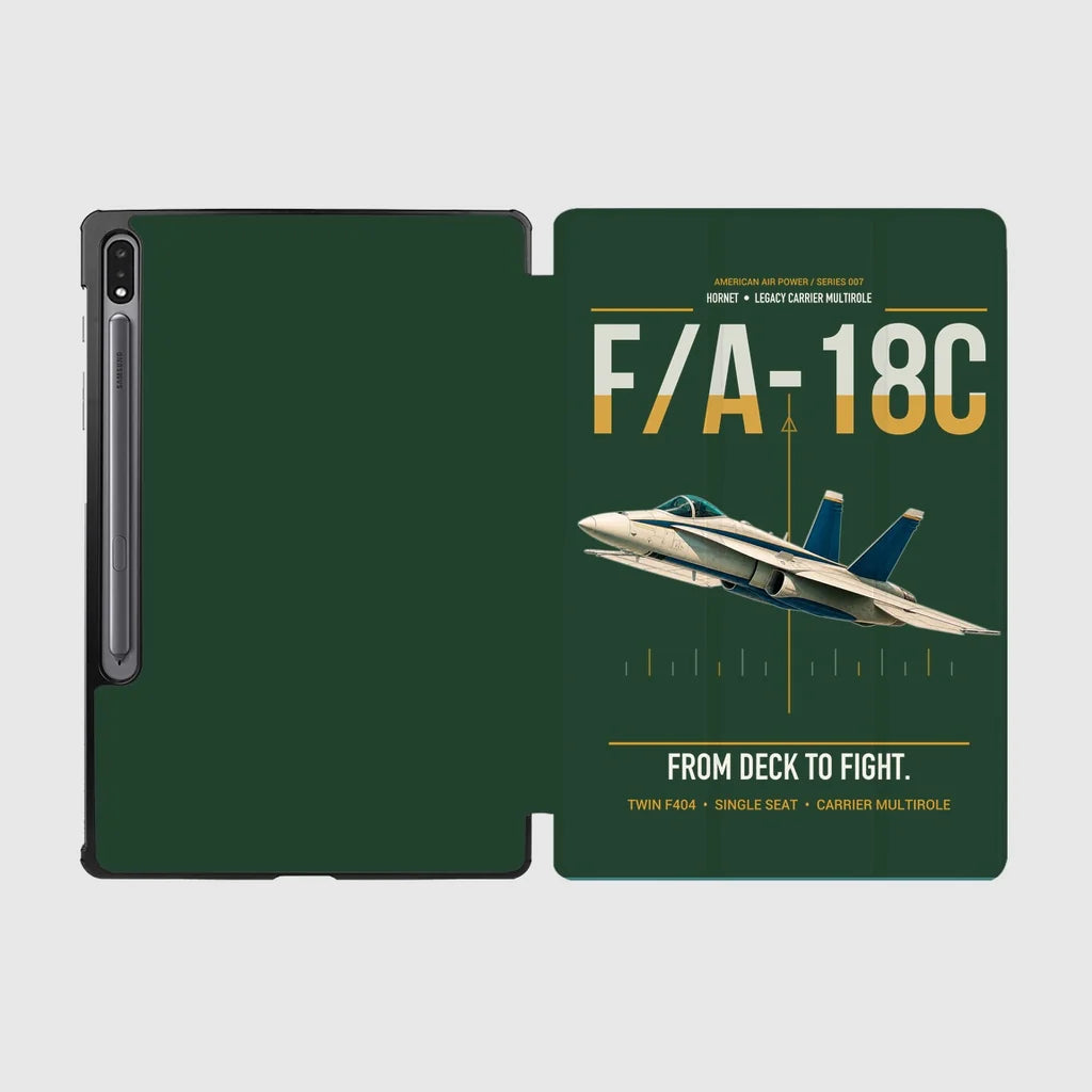 F-A-18C Hornet design on dark green samsung tablet tablet case