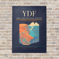 Thumbnail for Deer Lake Regional Airport YDF vertical canvas print - no frame - navy blue background