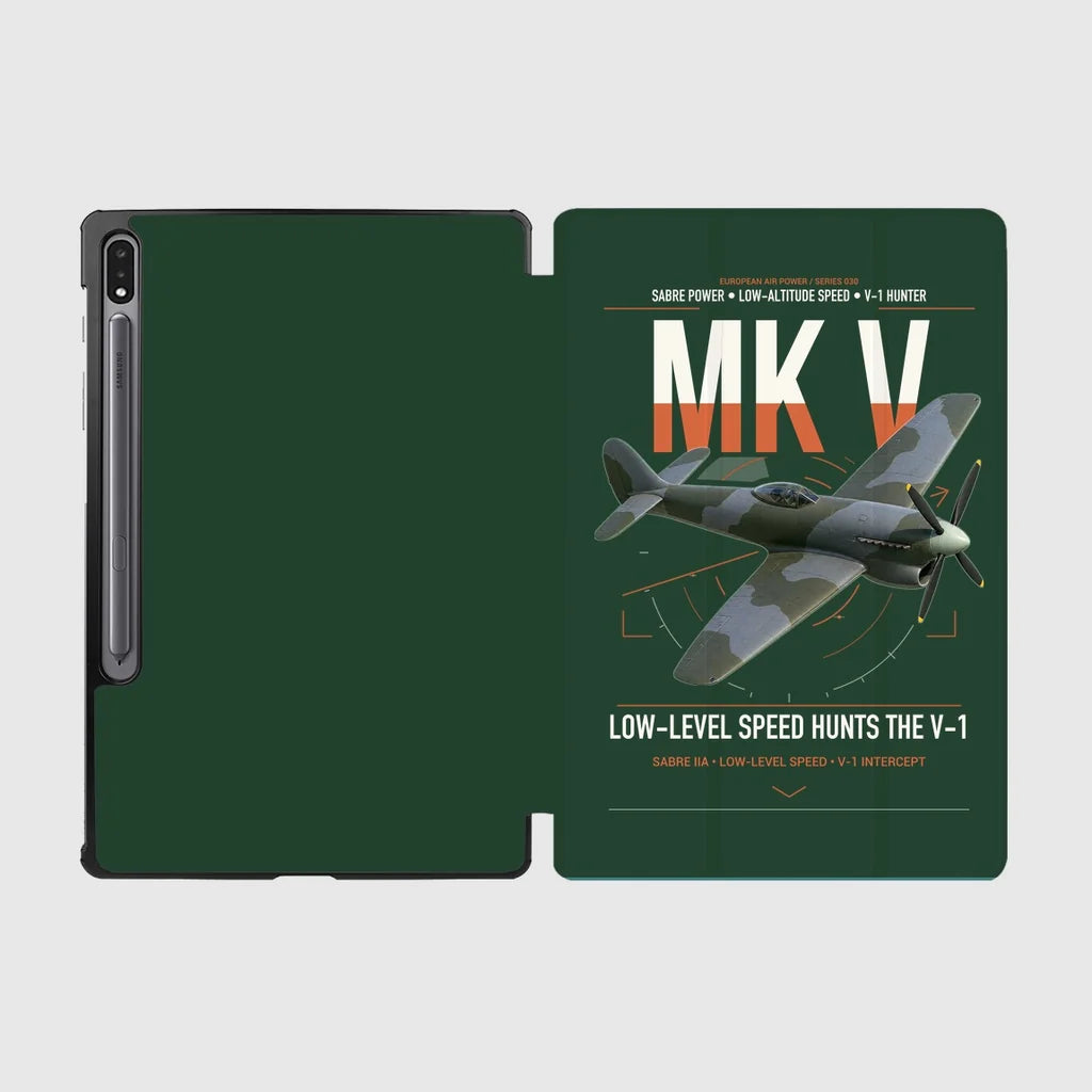 Hawker Tempest Mk V design on dark green samsung tablet tablet case
