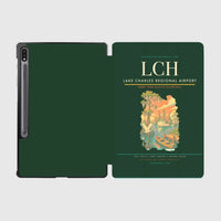 Thumbnail for Lake Charles Regional Airport (LCH) design on dark green samsung tablet tablet case