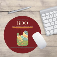 Thumbnail for Husein Sastranegara International Airport (BDO) design on dark red round mouse pad