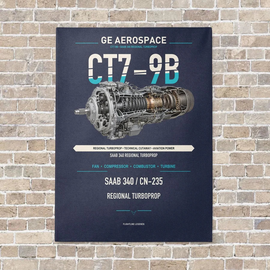CT7-9B vertical canvas print - no frame - navy blue background