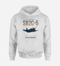 Thumbnail for SB2C-5 Helldiver design on white double-side hoodie, single-side print