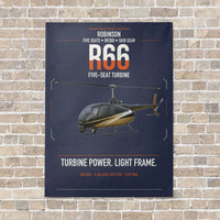 Thumbnail for Robinson R66 vertical canvas print - no frame - navy blue background