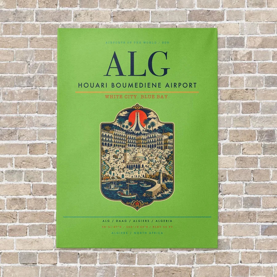 Houari Boumediene Airport ALG - Canvas No Frame - Light Green