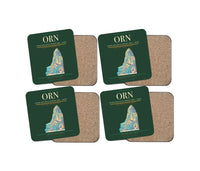 Thumbnail for Ahmed Ben Bella Airport (ORN) design on dark green 4 pieces set coaster