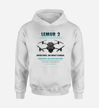Thumbnail for BRINC LEMUR 2 design on white hoodie single side