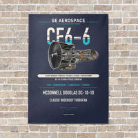 Thumbnail for CF6-6 vertical canvas print - no frame - navy blue background
