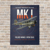 Thumbnail for Fairey Swordfish Mk I vertical canvas print - no frame - navy blue background