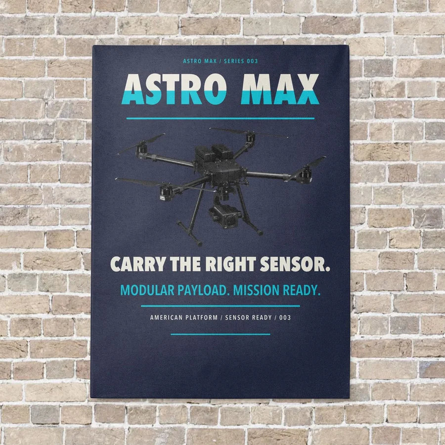 Freefly Astro Max vertical canvas print - no frame - navy blue background