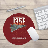 Thumbnail for Saab J 35F Draken design on dark red round mouse pad