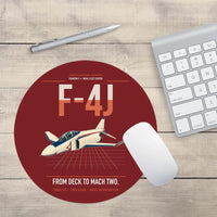Thumbnail for F-4J Phantom II design on dark red round mouse pad