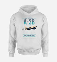 Thumbnail for A-3B Skywarrior design on white double-side hoodie