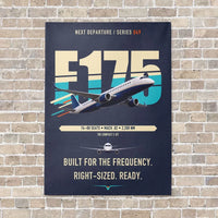 Thumbnail for Embraer E175 vertical canvas print - no frame - navy blue background