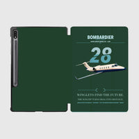 Thumbnail for Bombardier Learjet 28 design on dark green samsung tablet tablet case