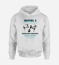 Thumbnail for DJI Inspire 3 design on white hoodie single side