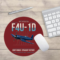 Thumbnail for F4U-1D Corsair design on dark red round mouse pad