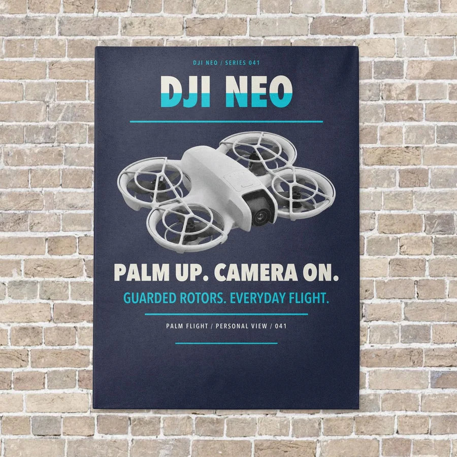 DJI Neo vertical canvas print - no frame - navy blue background