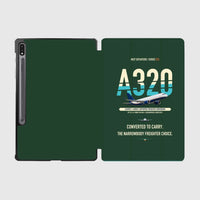 Thumbnail for Airbus A320P2F design on dark green samsung tablet tablet case