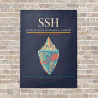Thumbnail for Sharm El Sheikh International Airport SSH vertical canvas print - no frame - navy blue background