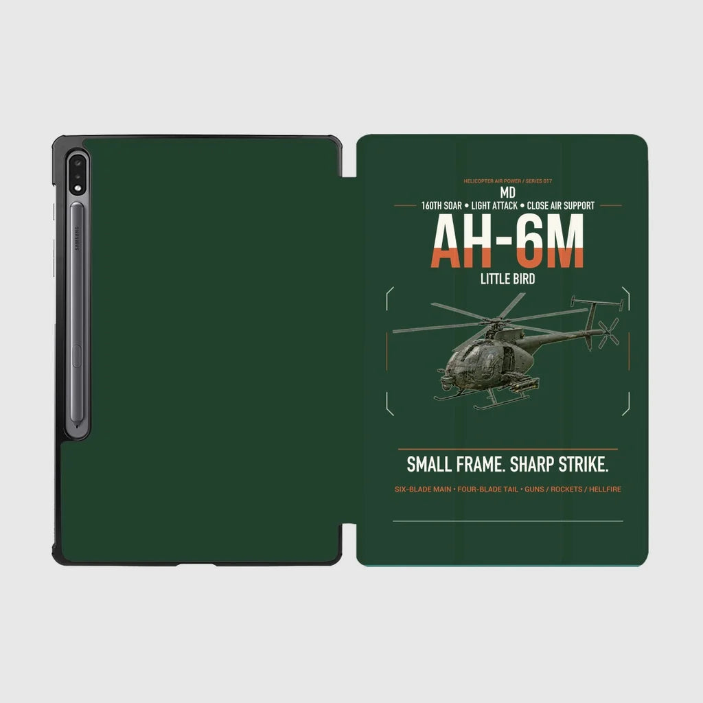 MD AH-6M Little Bird design on dark green samsung tablet tablet case