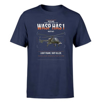 Thumbnail for Westland Wasp HAS1 design on navy blue t-shirt, single-side print
