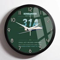 Thumbnail for Bombardier Learjet 31A design on dark green framed wall clock