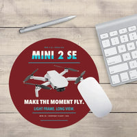 Thumbnail for DJI Mini 2 SE design on dark red round mouse pad
