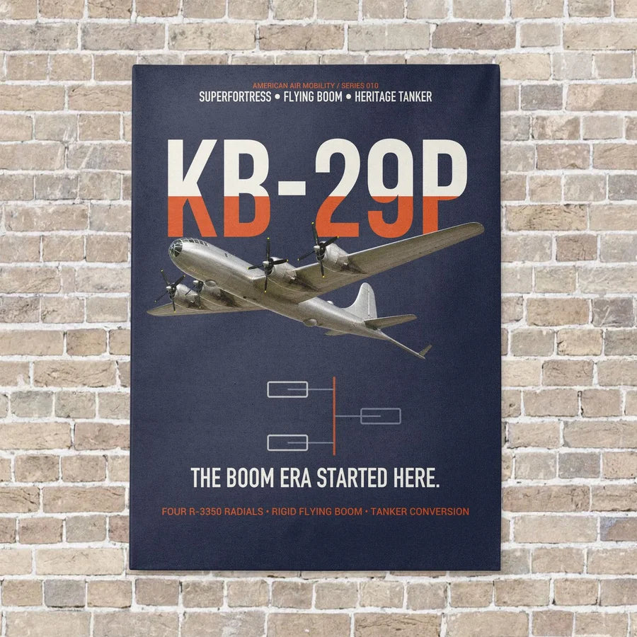 KB-29P SUPERFORTRESS vertical canvas print - no frame - navy blue background