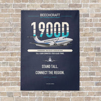 Thumbnail for Beechcraft 1900D vertical canvas print - no frame - navy blue background