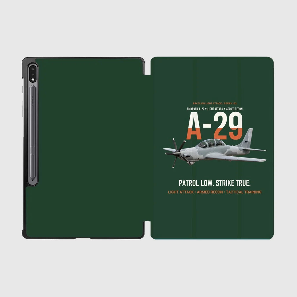 A-29 Super Tucano Light Attack design on dark green samsung tablet tablet case