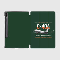 Thumbnail for C-40A Clipper Fleet Logistics Ready design on dark green samsung tablet tablet case