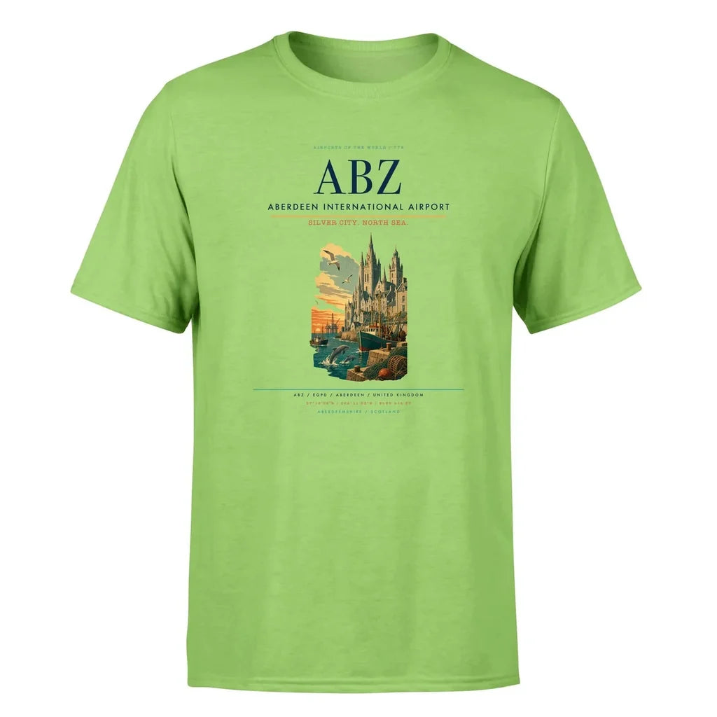 Aberdeen Airport (ABZ) Premium T-Shirt Light Green