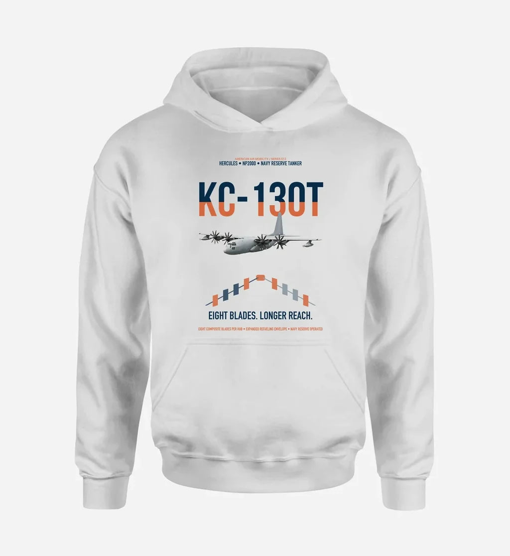 KC-130T NP2000 design on white double-side hoodie, single-side print