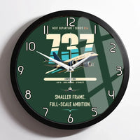 Thumbnail for Boeing 737 MAX 7 design on dark green framed wall clock