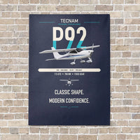 Thumbnail for Tecnam P92 Echo MkII vertical canvas print - no frame - navy blue background
