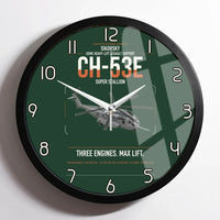 Thumbnail for Sikorsky CH-53E Super Stallion design on dark green framed wall clock